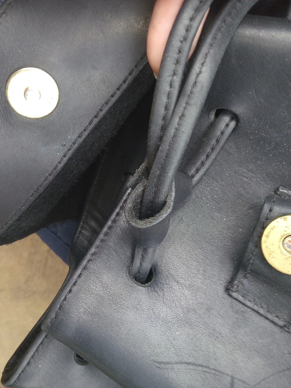 Etienne Aigner Black Leather Drawstring Backpack with Crest